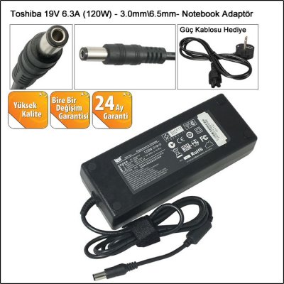 Toshiba 19V 6.3A Notebook Adaptörü - 3.0mm65mm